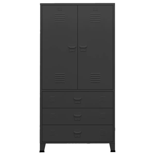 vidaXL industrielt klædeskab 90x50x180 cm metal sort - Klædeskabe & garderobeskabe