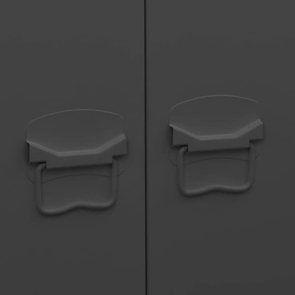vidaXL industrielt klædeskab 90x50x180 cm metal sort -  Klædeskabe & garderobeskabe