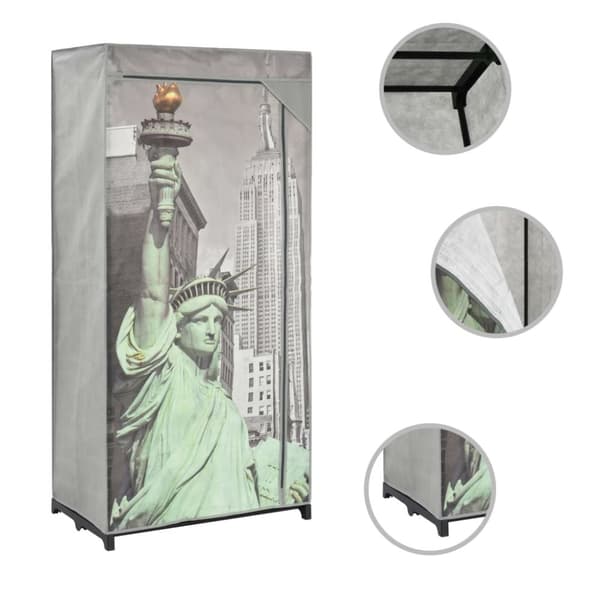 vidaXL Garderob New York 75x45x160 cm tyg - Skåp & garderober