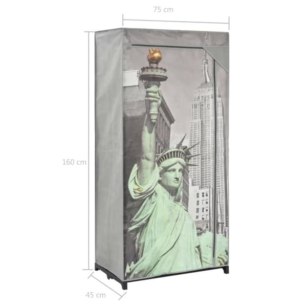 vidaXL Garderob New York 75x45x160 cm tyg - Skåp & garderober