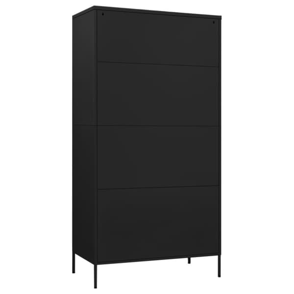 vidaXL klædeskab 90x50x180 cm stål sort -  Klædeskabe & garderobeskabe