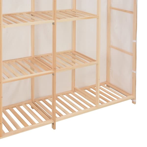 vidaXL klædeskab 173 x 40 x 170 cm stof hvid -  Klædeskabe & garderobeskabe