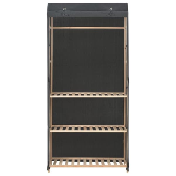 vidaXL Garderob 3 nivåer 79x40x170 cm grå tyg - Skåp & garderober