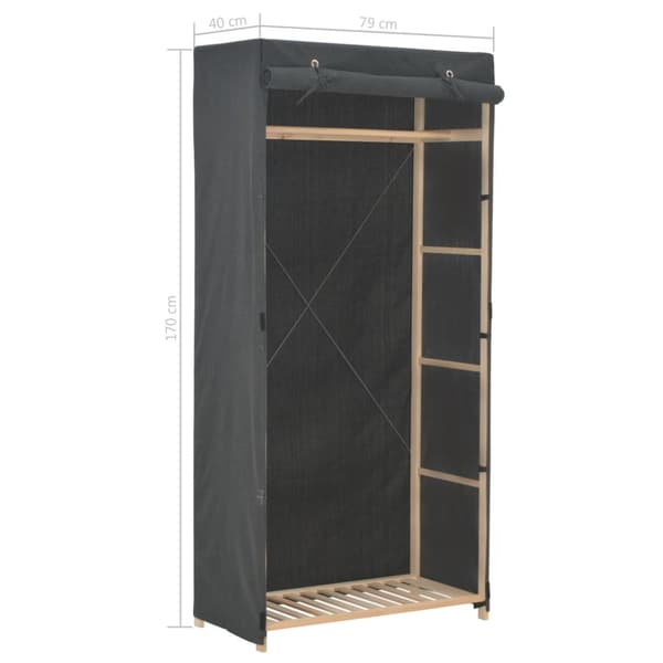 vidaXL Garderob 79x40x170 cm grå tyg - Skåp & garderober