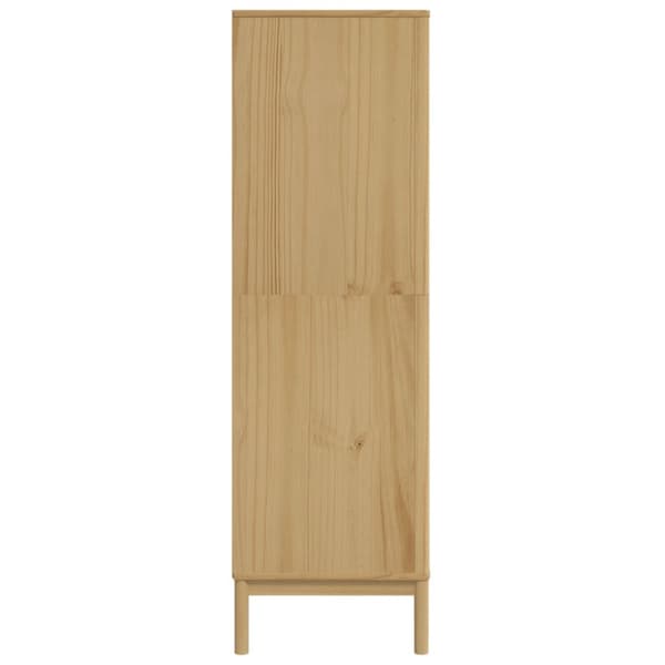 vidaXL klædeskab FLORO 77x53x171 cm massivt fyrretræ gyldenbrun -  Klædeskabe & garderobeskabe