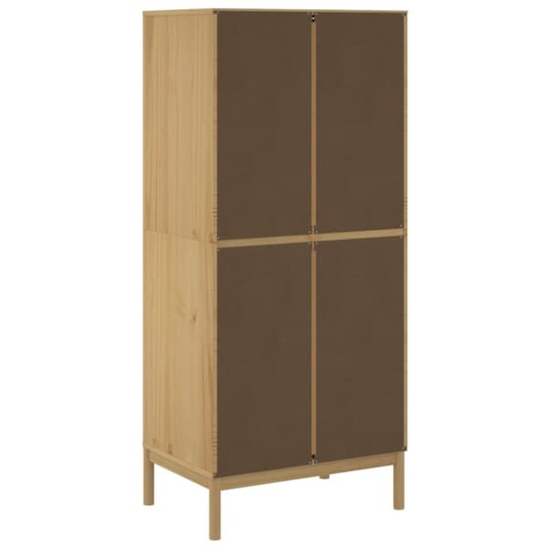 vidaXL klædeskab FLORO 77x53x171 cm massivt fyrretræ gyldenbrun -  Klædeskabe & garderobeskabe