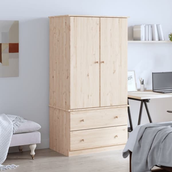 vidaXL Klädskåp ALTA 90x55x170 cm massiv furu - Skåp & garderober