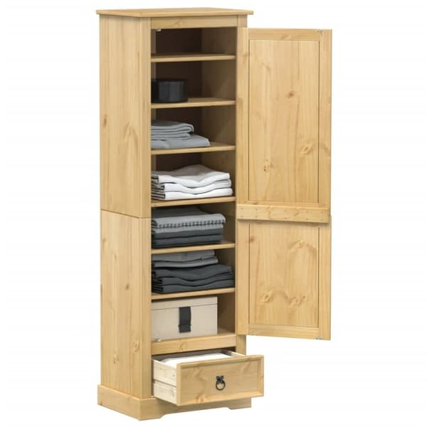 vidaXL klædeskab Corona 55x38x170 cm massivt fyrretræ
