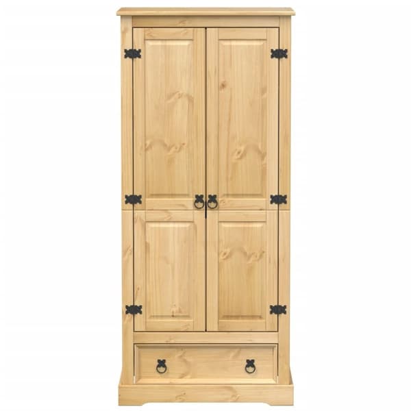 vidaXL klædeskab Corona 76x50x170 cm massivt fyrretræ