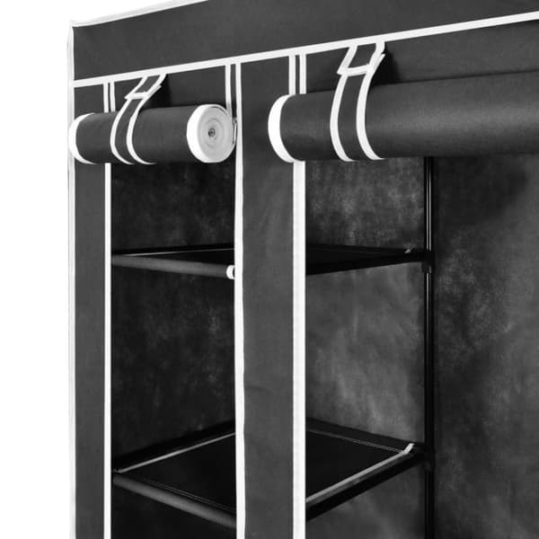 The Living Store Resegarderob med fack och stänger 45x150x176 cm svart - Skåp & garderober