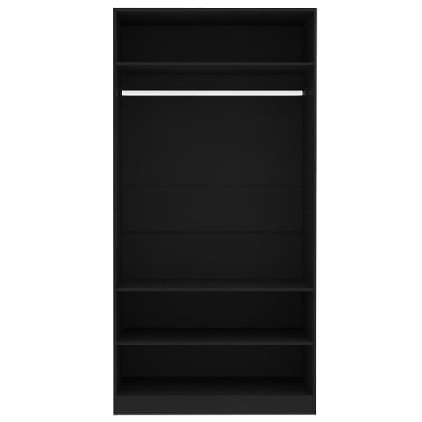 The Living Store Vaatekaappi musta 100x50x200 cm tekninen puu - Kaapit & vaatekaapit
