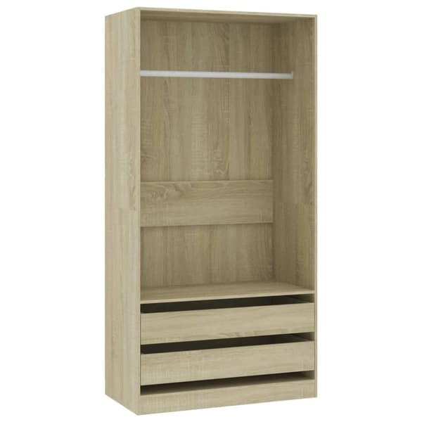 The Living Store Garderob sonoma-ek 100x50x200 cm konstruerat trä -  Skåp & garderober