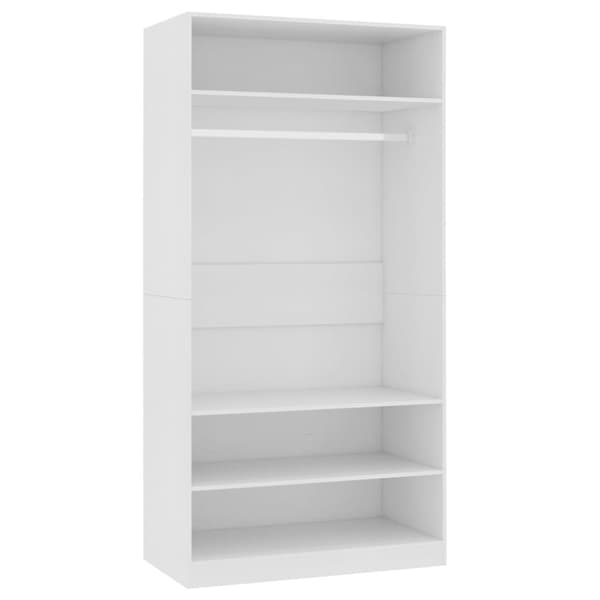 The Living Store Garderob vit 100x50x200 cm konstruerat trä - Skåp & garderober