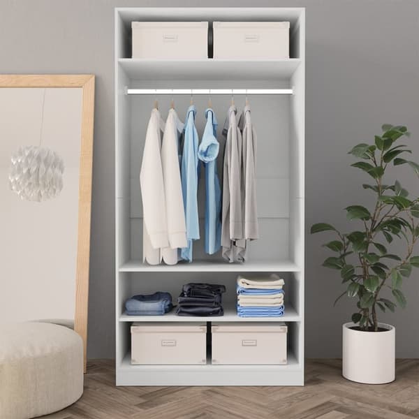 The Living Store Garderob vit 100x50x200 cm konstruerat trä - Skåp & garderober