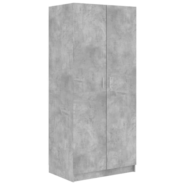 The Living Store Garderob betonggrå 80x52x180 cm konstruerat trä - Skåp & garderober