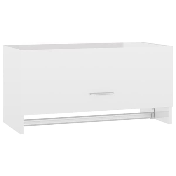 The Living Store Garderob högglans vit 70x32,5x35 cm konstruerat trä -  Skåp & garderober