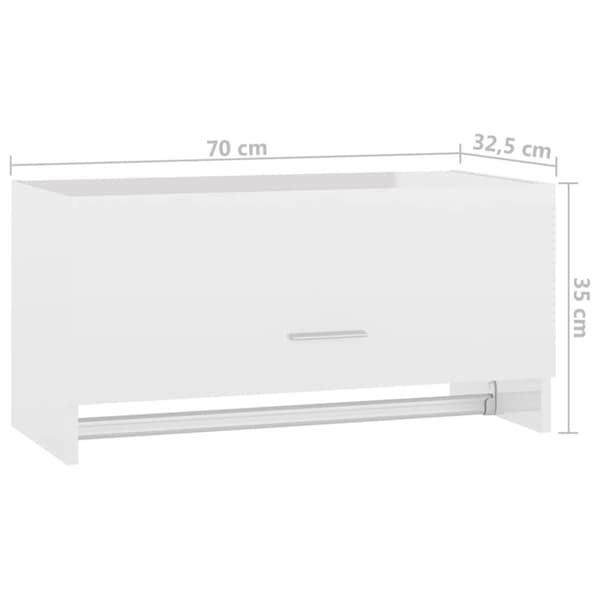 The Living Store Garderob högglans vit 70x32,5x35 cm konstruerat trä -  Skåp & garderober