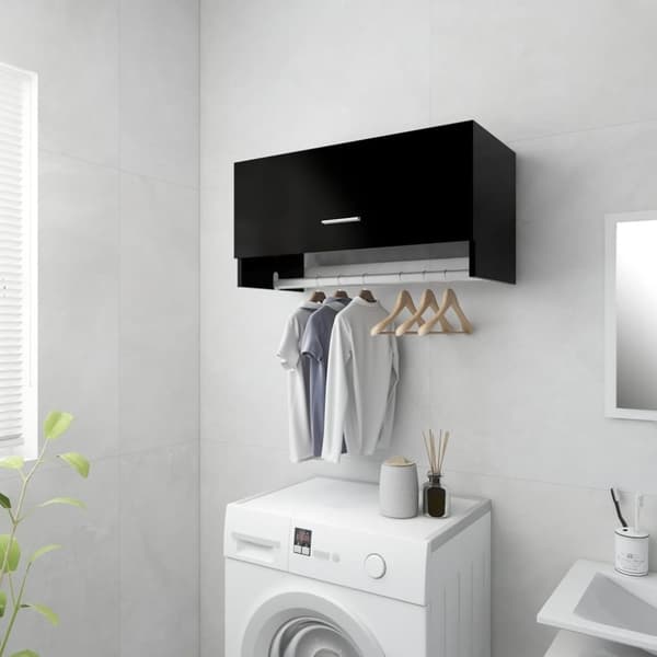 The Living Store garderobe 70x32,5x35 cm spånplade sort - Klædeskabe & garderobeskabe