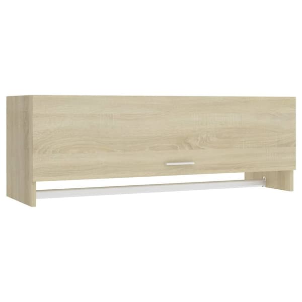 The Living Store garderobeskab 100x32,5x35 cm konstrueret træ sonoma-eg -  Klædeskabe & garderobeskabe