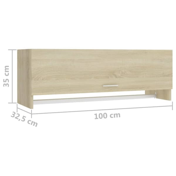 The Living Store garderobeskab 100x32,5x35 cm konstrueret træ sonoma-eg -  Klædeskabe & garderobeskabe