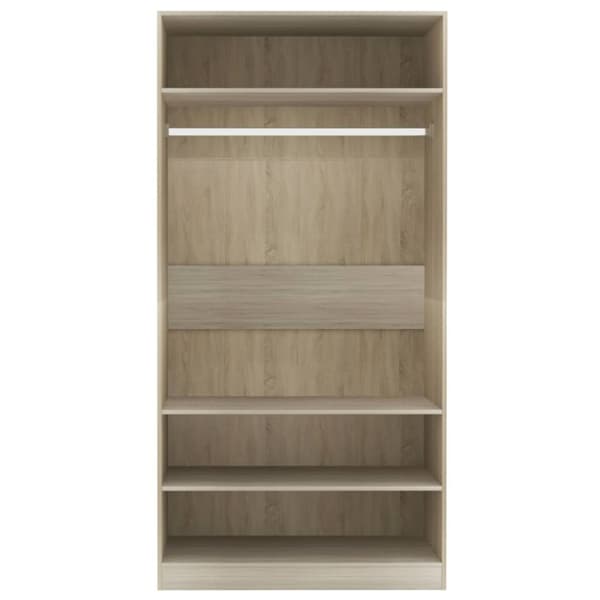 The Living Store Garderob sonoma-ek 100x50x200 cm konstruerat trä - Skåp & garderober