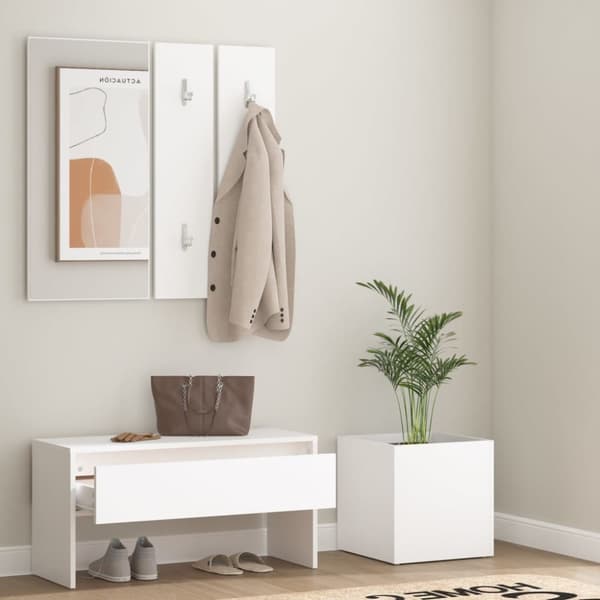 The Living Store Hallmöbler set vit konstruerat trä - Skåp & garderober