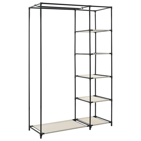 The Living Store Resegarderob gräddvit 110x45x175 cm tyg -  Skåp & garderober