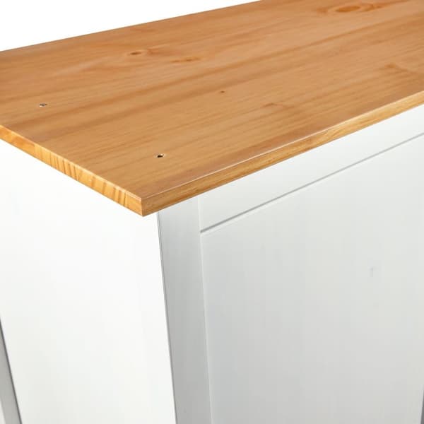 The Living Store klædeskab med 2 låger Hill 89x50x170 cm massivt fyrretræ hvid -  Klædeskabe & garderobeskabe