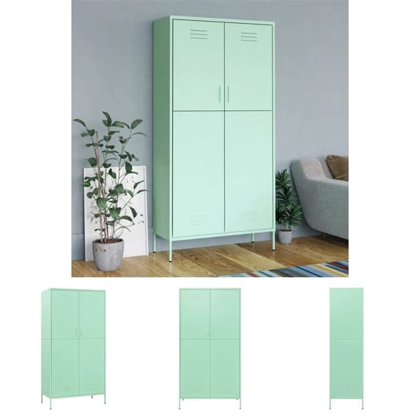 The Living Store klædeskab 90x50x180 cm stål mintgrøn -  Klædeskabe & garderobeskabe