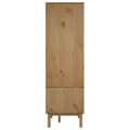 Miniatyrbillede 6 af 8: The Living Store tøjskab OTTA 76,5x53x172 cm massivt fyrretræ brun og grå -  Klædeskabe & garderobeskabe