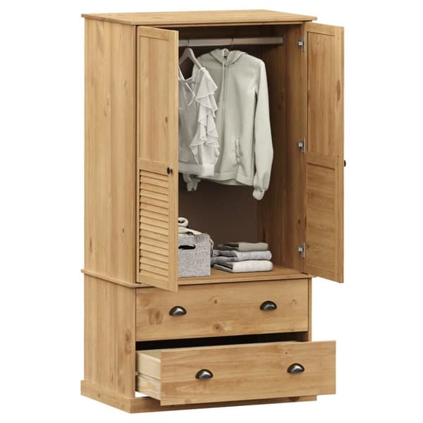The Living Store Vaatekaappi VIGO 90x55x176 cm täysi mänty -  Kaapit & vaatekaapit