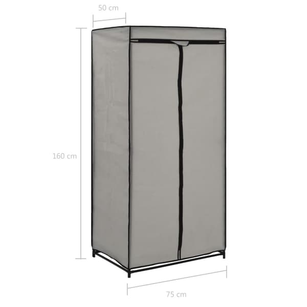 The Living Store Vaatekaappi harmaa 75x50x160 cm -  Kaapit & vaatekaapit