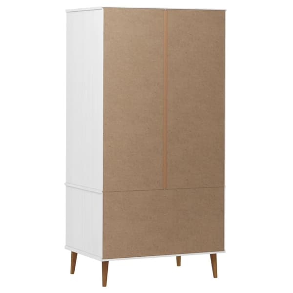 The Living Store Klädskåp MOLDE vit 90x55x175 cm massiv furu -  Skåp & garderober