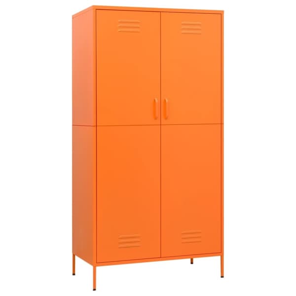 The Living Store Garderob 90x50x180 cm Orange stål - Skåp & garderober