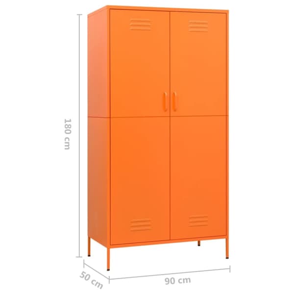 The Living Store Garderob 90x50x180 cm Orange stål - Skåp & garderober