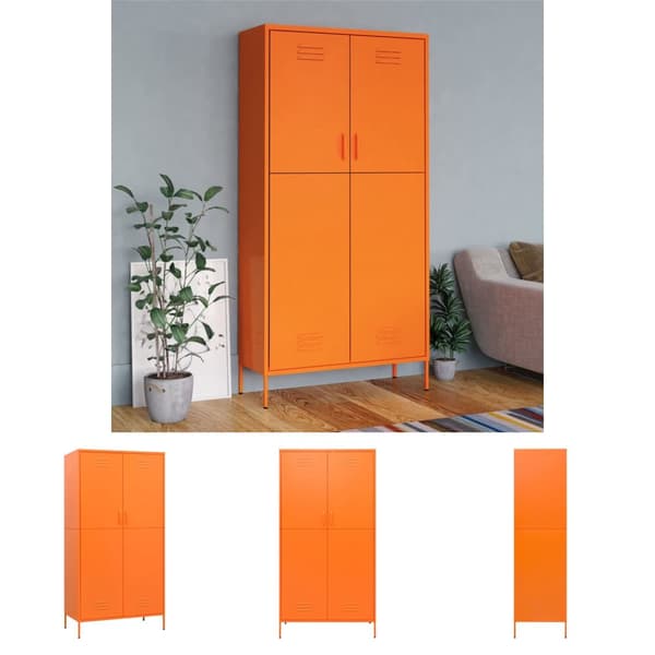 The Living Store Garderob 90x50x180 cm Orange stål - Skåp & garderober