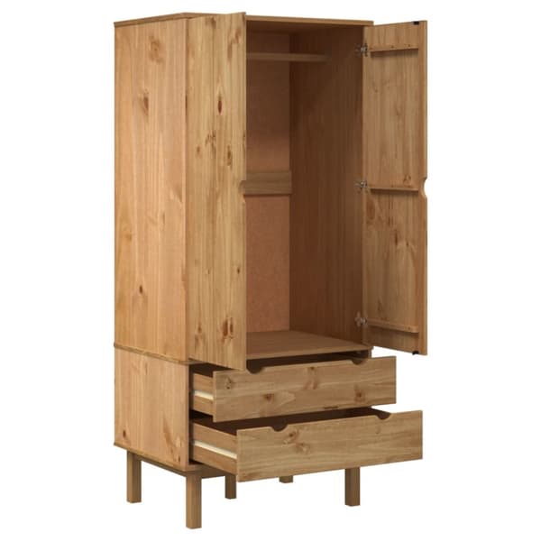 The Living Store tøjskab OTTA 76,5x53x172 cm massivt fyrretræ -  Klædeskabe & garderobeskabe