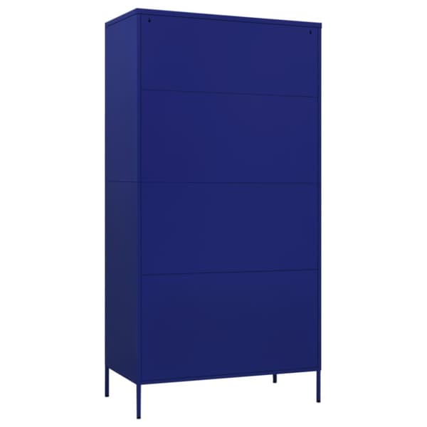 The Living Store Garderob 90x50x180 cm marinblå stål - Skåp & garderober