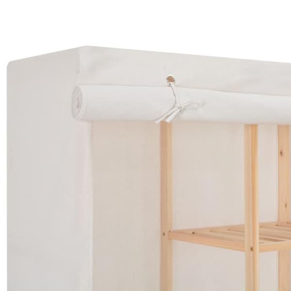 The Living Store Garderob 173x40x170 cm vit tyg - Skåp & garderober