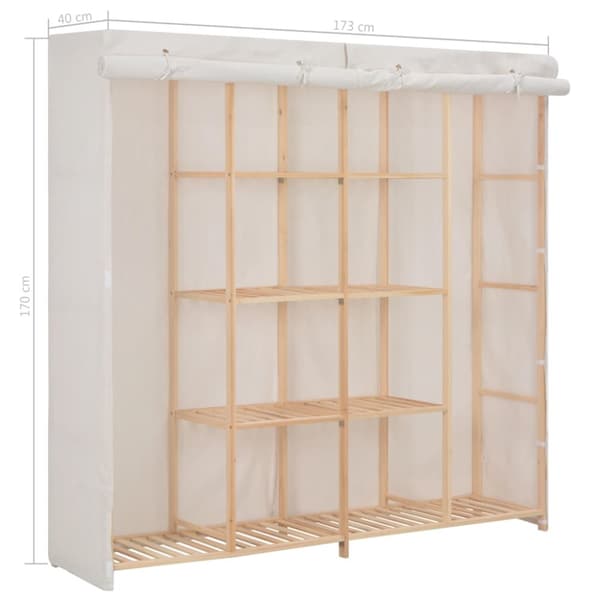 The Living Store Garderob 173x40x170 cm vit tyg - Skåp & garderober