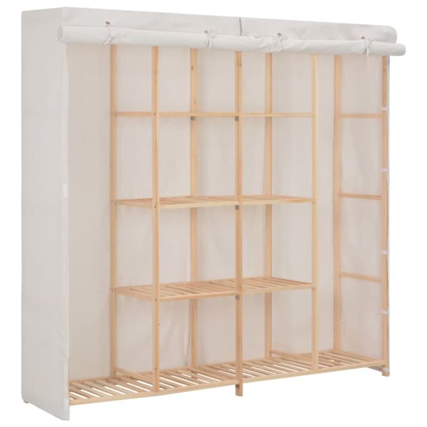 The Living Store Garderob 173x40x170 cm vit tyg - Skåp & garderober