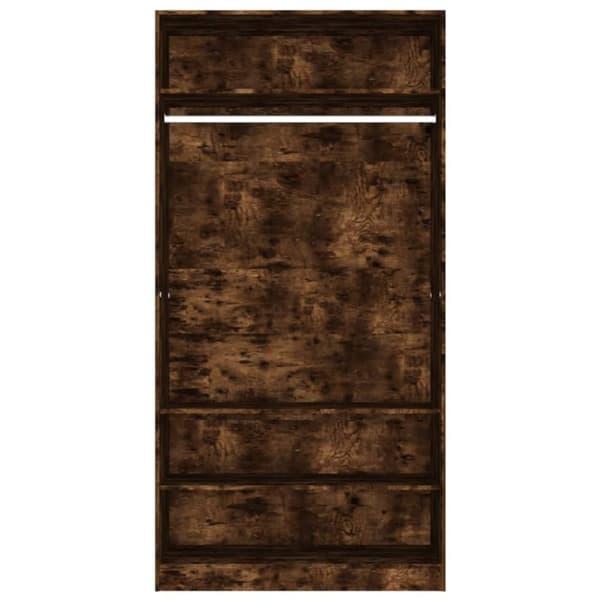 Skåp & garderober - Living Klädskåp rökfärgad ek 100x50x200 cm konstruerat trä