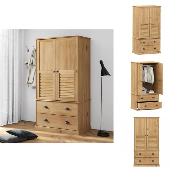 Klædeskabe & garderobeskabe - Living klædeskab VIGO 90x55x176 cm massivt fyrretræ
