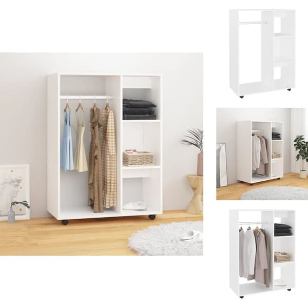 Klædeskabe & garderobeskabe - Living garderobe 80x40x110 cm spånplade hvid