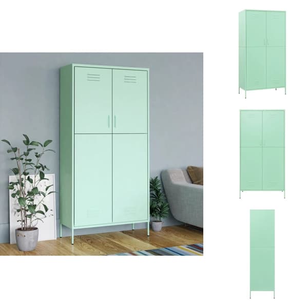 Skåp & garderober - Living Garderob 90x50x180 cm mintgrön stål