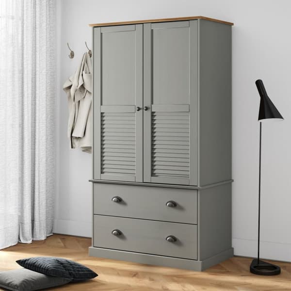 Kaapit & vaatekaapit - Living Vaatekaappi VIGO harmaa 90x55x176 cm täysi mänty