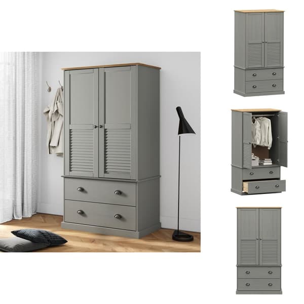 Kaapit & vaatekaapit - Living Vaatekaappi VIGO harmaa 90x55x176 cm täysi mänty