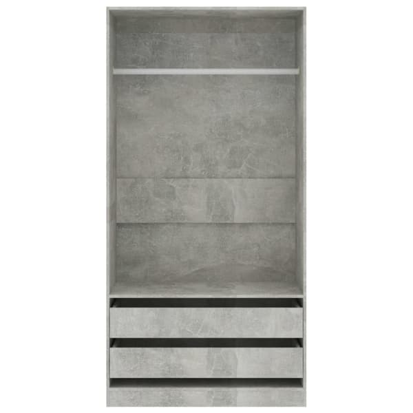 Skåp & garderober - Living Garderob betonggrå 100x50x200 cm konstruerat trä