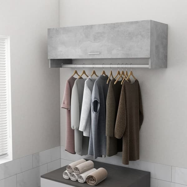 Skåp & garderober - Living Garderob betonggrå 100x32,5x35 cm konstruerat trä