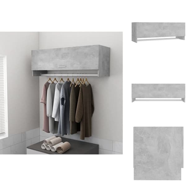 Skåp & garderober - Living Garderob betonggrå 100x32,5x35 cm konstruerat trä